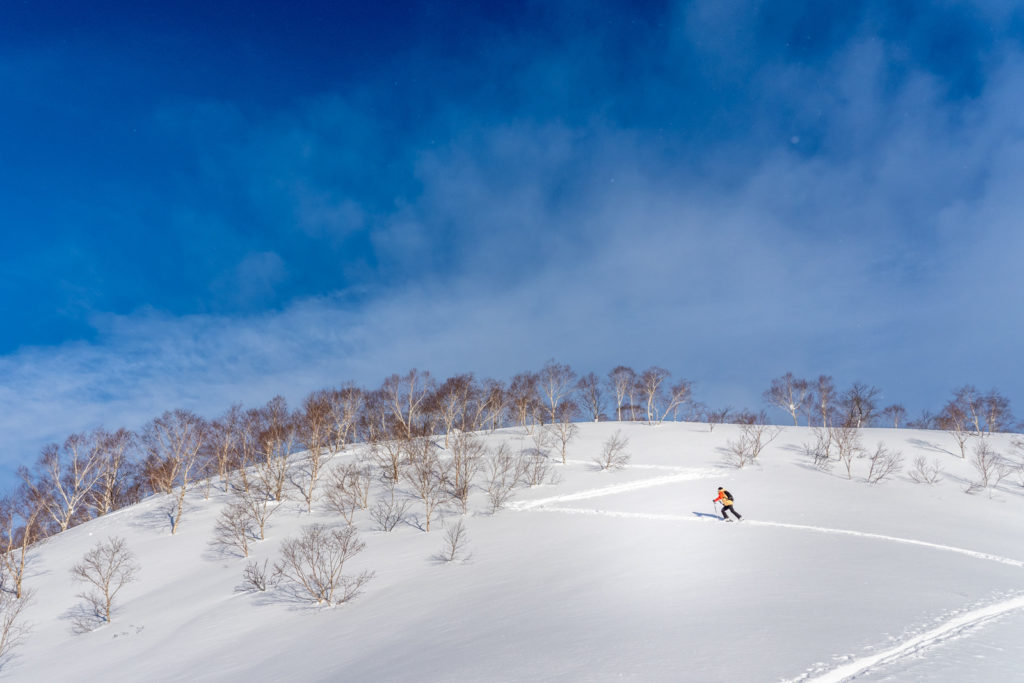 ascending mountain on gentle skin track